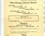 Danna&#39;s Restaurant Dinner Menu Colossal Cocktail &amp; Charcoal Broiler 1970&#39;s - £13.99 GBP