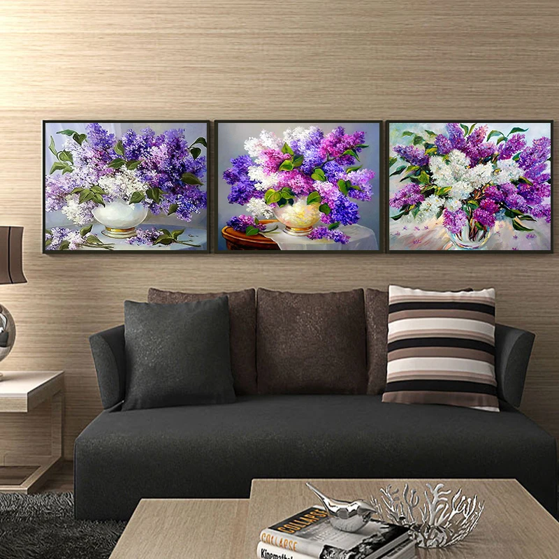 Painting flowers vase cross stitch kit full drill embroidery mosaic flower rose picture thumb200