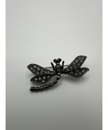 Silver Rhinestone Dragonfly Brooch 3.6 x 2.4 cm  BB4 - $150.53 MXN