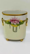 Antique Limoges porcelain France hand painted 2 sides Lotus Flower cache... - £227.53 GBP