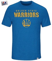 Majestic Golden State Warriors Men&#39;s Royal Tri-Blend  Short Sleeve Tee S... - $21.53