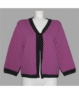 Jones New York Rayon Blend Orchid Black One-Button Cardigan Sweater Wm&#39;s... - $560.03 MXN