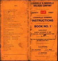 1980 Louisville Nashville Railroad Train Louisville Terminal Instruction... - $25.65