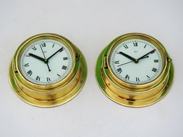Set of 2 Maritime Brass Clock Vintage Navigation Barigo Germany Ships Na... - £256.87 GBP