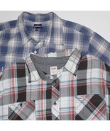 LOT OF 2 MEN'S 2XL / XXL SHIRTS ~ VG ~ PLAID, LONG & SHORT SLEEVE, GAP & MOSSIMO - $18.80
