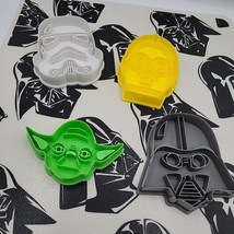 Star Wars Shape Cookie Cutters Darth Vader Set of 4 w/ Pastry Sheet Lucas Films  - £14.13 GBP