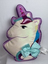 JoJo Siwa Unicorn Head Pillow Purple Pink  Stuffed 22”x17” - £7.99 GBP