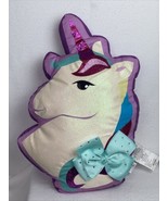 JoJo Siwa Unicorn Head Pillow Purple Pink  Stuffed 22”x17” - $10.00