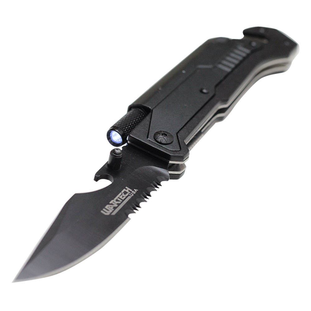 5 in 1 Knife Flash Light Fire Starter Belt Cutter Bottle Opener Glass Br... - $17.80
