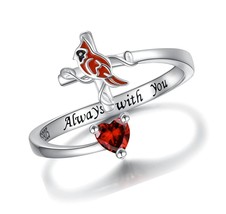 925 Sterling Silver Cardinal Ring for Women: Red Red - $84.37