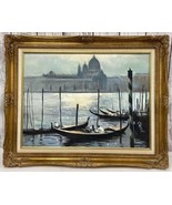 VTG OIL PAINTING PIPPA VENICE, ITALY GONDOLA SANTA MARIA SALUTE CHURCH T... - $600.00