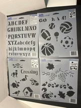 Vintage Simply Stencils by Plaid Sport Balls Critters Fall Alphabet New Lot 4 - £7.98 GBP