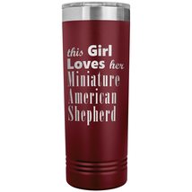 Miniature American Shepherd - 22oz Insulated Skinny Tumbler - Maroon - £26.34 GBP