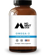 Momentous Omega-3 1600mg Daily Fish Oil Supplment w/EPA and DHA TWO BOTTLES - $25.11 CAD