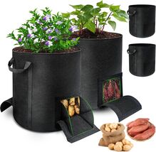 4 Pcs 15 Gallon Potato Grow Bags with Easy Harvest Windows - Durable &amp; P... - $58.36