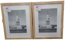 9x12 Picture Frame Set 2 Natural Oak 6x8 Picture W/Mat 9x12 Picture W/O Mat - £9.26 GBP