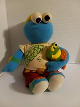 Singing Cookie Monster Plush With Frog Ribbit Tyco 1998 Sesame Street See Descri - £40.23 GBP