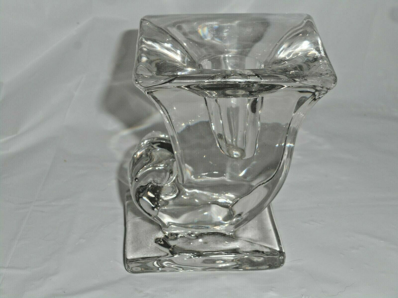 New Martinsville CORNUCOPIA Elegant Viking Glass Crystal Single CANDLEHOLDER - $18.99