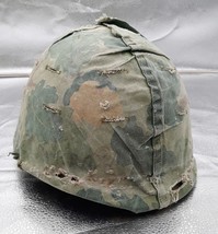 Original Vietnam War Era M1 Helmet With Camo Cover - £141.04 GBP