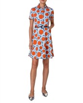 Akris Punto hello sunshine floral belted denim shirtdress in Ink Orange - £408.13 GBP