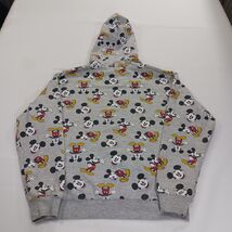 Disney Mickey Mouse Youth Medium Hoodie Gray All Over Print Pullover Sweatshirt image 2