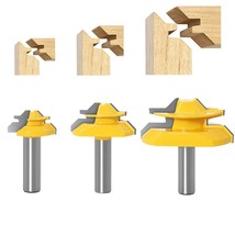 45 Degree Lock Miter Router Bit 3-Piece Set, For 31/64&quot;, 3/4&quot;，1&quot;，Cutting Height, - $43.94