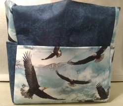 Eagle Bird Flying Sky Cloud Mountains Purse/Project  Travel Bag Handmade - £29.76 GBP
