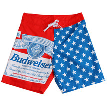 Budweiser Stars and Stripes Board Shorts Red - £37.44 GBP