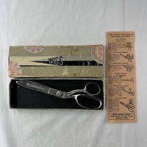 Vtg J Wiss &amp; Sons Tailor Fabric Pinking Scissors Shears USA Original Box Chrome - $63.06