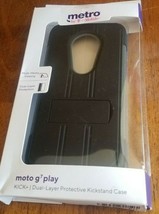 Motorola Moto G7 Play KICK -  Dual Layer Kickstand Protective Case - Black - £7.96 GBP