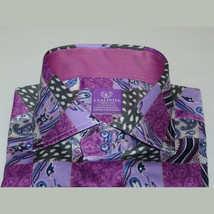 Men Shirt JValintin Turkey-Usa 100% Egyptian Cotton Axxess Style 1206-4 Purple image 12