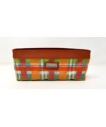 Jim Thompson Pouch Cosmetic Travel Bag Clutch Orange Plaid Makeup Case - £9.58 GBP