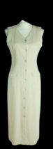 St John&#39;s Bay Women 8P beige linen rayon blend sleeveless jumper dress b... - $14.84