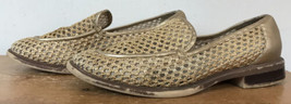 Sarto Gold Vegan Faux Leather Woven Comfort Loafers Shoes 8 38 - $19.99