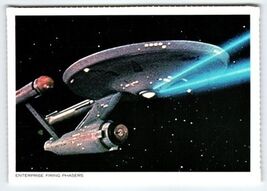 Vintage 1977 Star Trek Enterprise Firing Phasers Chrome Postcard - $5.66