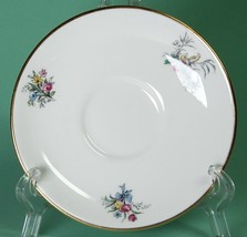 Royal Worcester Watteau 4-3/4&quot; Demitasse Saucer Birds Floral Gold Trim - £3.93 GBP