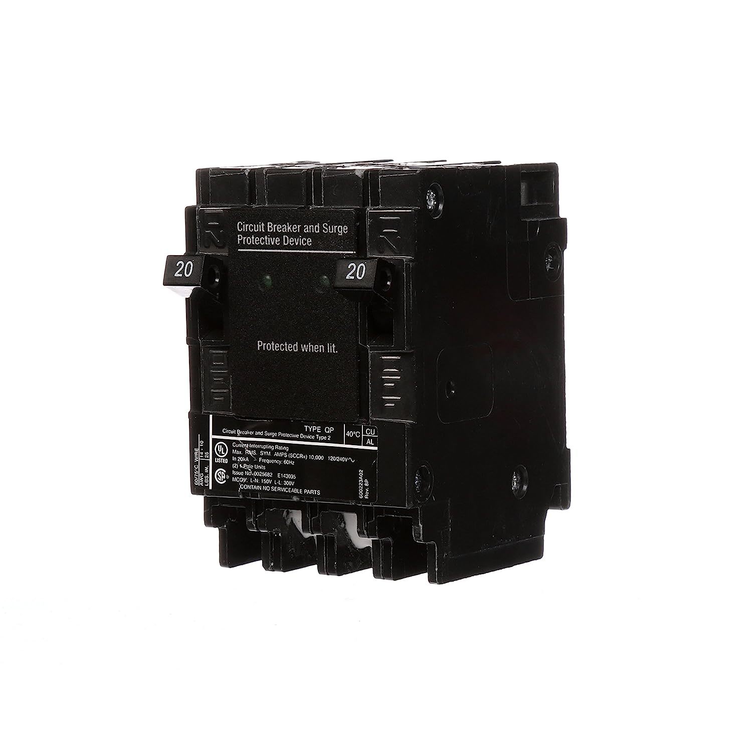 Siemens QSA2020SPD Whole House Surge Protection with Two 20-Amp Circuit Breakers - $156.74