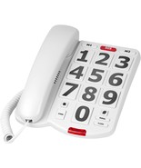 Large Key Wired Telephone, Adjustable Ringing Tone, And Earpiece Volume,... - £35.67 GBP