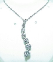 1 Ct Diamond Journey Pendant Charm 18&quot; Inch Necklace Real Solid 14 Kw Gold 2.0 G - £2,364.57 GBP