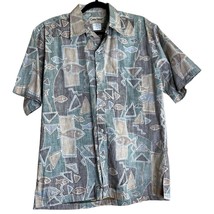 Vintage Cooke Street Button Down Shirt Mens Reverse Print Cotton Size M Made in - £18.53 GBP