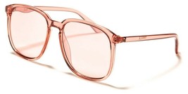 NEW TRANSPARENT PINK FRAME ROUND STYLE SUNGLASSES PINK LENS GSL22214 - £6.84 GBP