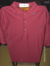 Carmel Country Club GOLF SHIRT medium Maroon Herringbone Arrowhead Cotto... - $534.86 MXN