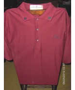 Carmel Country Club GOLF SHIRT medium Maroon Herringbone Arrowhead Cotto... - $28.63