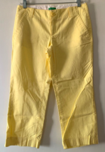 Lilly Pulitzer Sz 4 Palm Beach Fit Yellow Capri Pants Front Zip 4 Pockets EUC - £13.94 GBP