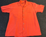 Tommy Bahama Shirt Men&#39;s Size Medium Salmon  100% Silk Short Sleeve Button - $14.79