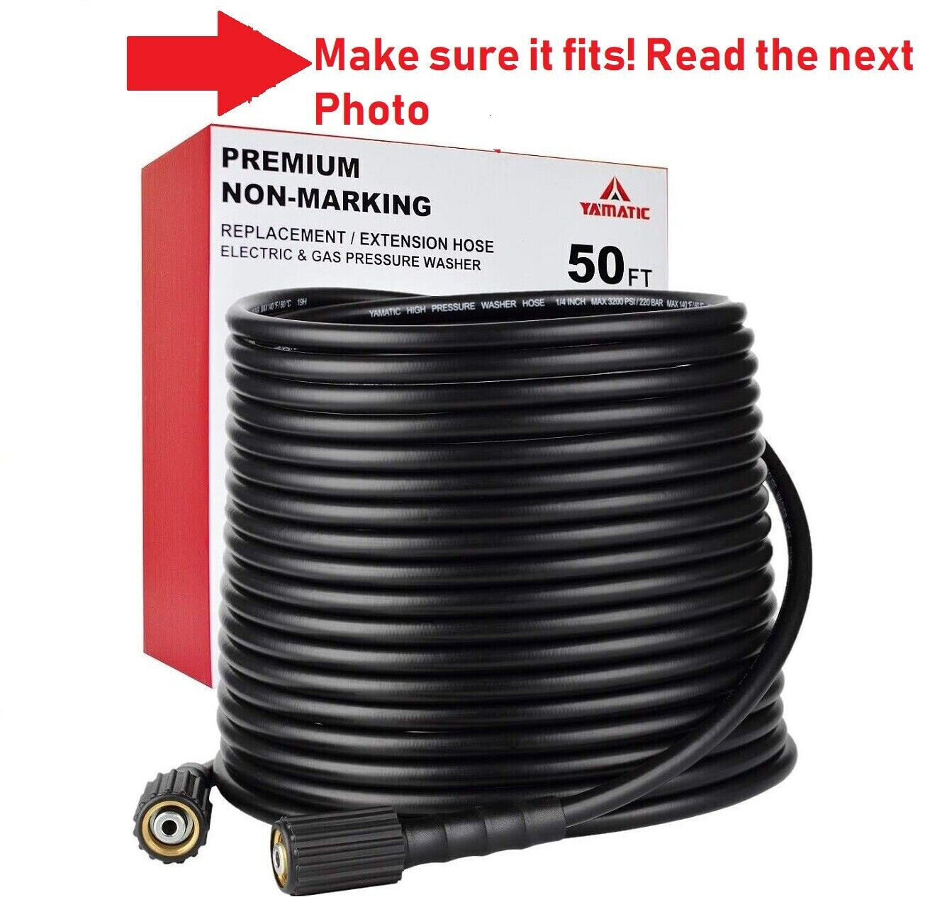 Primary image for 50ft Premium Non-marking Extension Hose Electric Gas Pressure Washer 3200psi (C8
