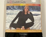 Climate Right Cuddl Duds Women&#39;s Stretch Fleece Long Sleeve Crew Black S... - $8.85