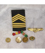 Lot of US Army Navy Pins Ribbons Buttons Foreign Coin - $13.43 CAD