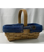 Longaberger Small Rectangular Basket Thank You Handle Denim Liner Insert... - $19.79
