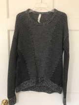 Lululemon Women&#39;s Sweater Merino Wool Crew black white S-M - $39.60